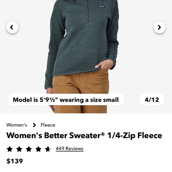 Patagonia Better Sweater half zip size Small - Picture 8 of 9